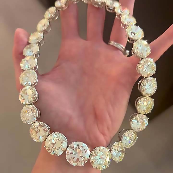 Round Cut White Sapphire Necklace