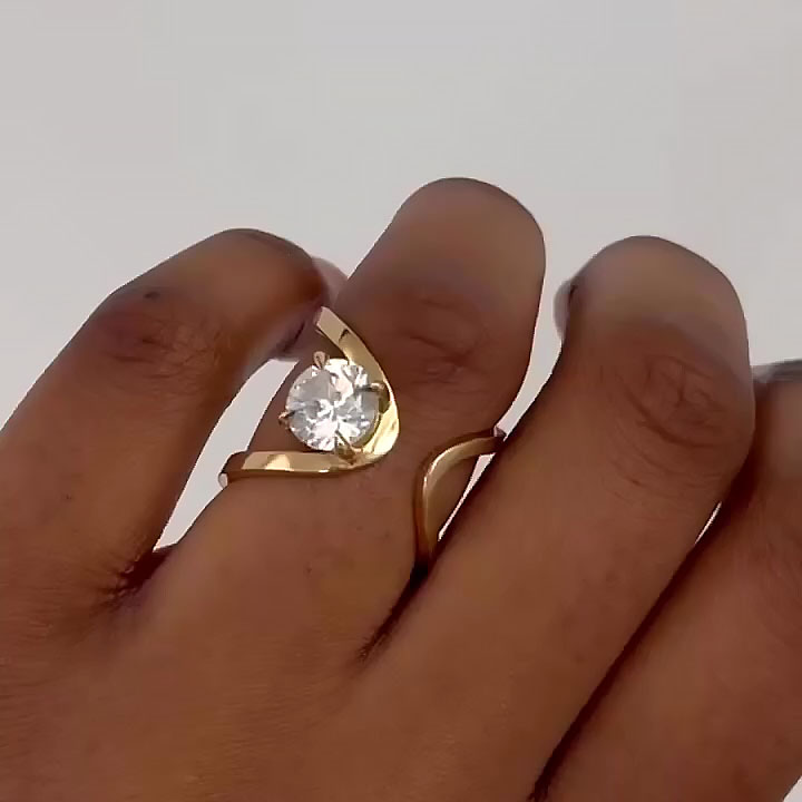 2ct Round Cut White Sapphire Engagement Ring