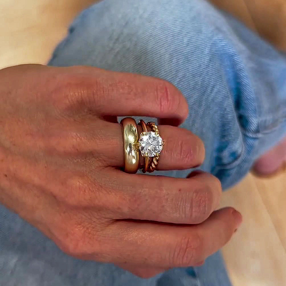 3ct Round Cut White Sapphire Wedding Set/3pcs