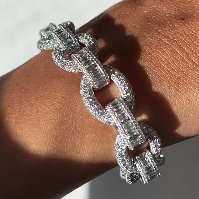 Hip Hop Diamond Interlocking Circle Men's Bracelet