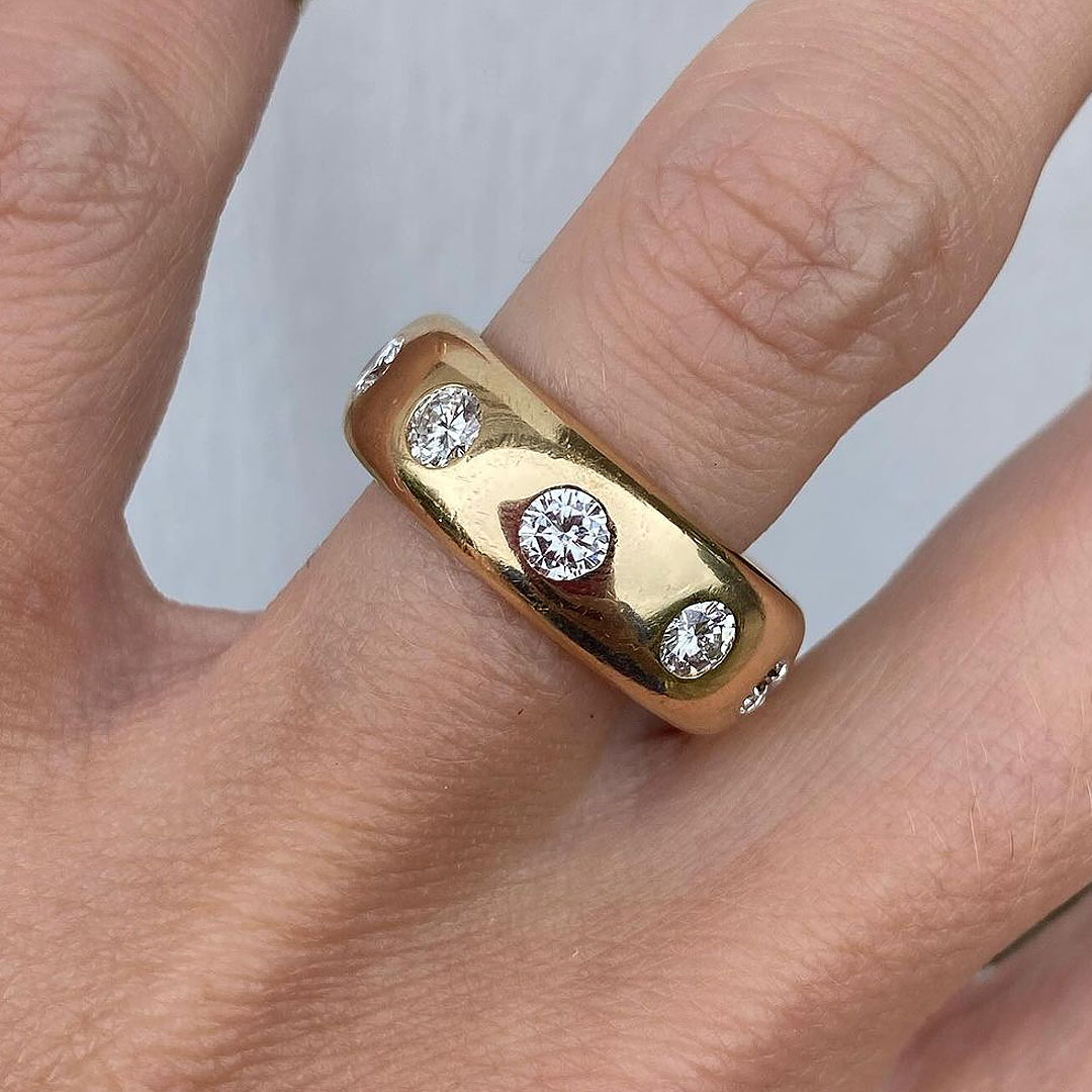 4ct Round Cut White Sapphire Wedding Band