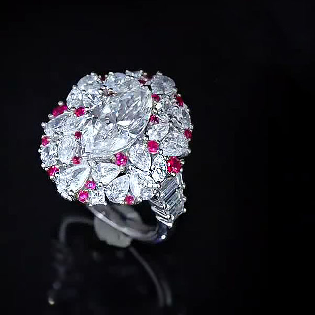 2ct Marquise Cut White Sapphire Cocktail Ring