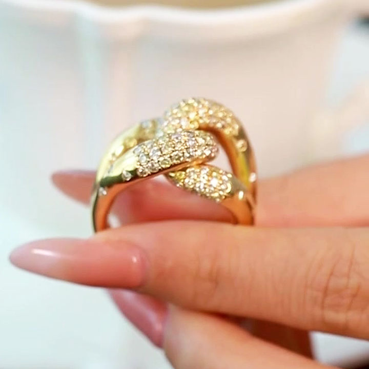 3.25ct Micro-pave Setting Round Cut White Sapphire Knot Ring