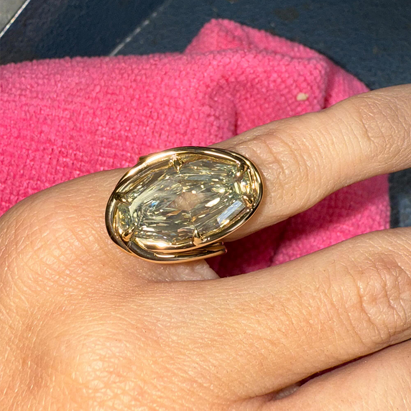 5ct Oval Cut Yellow Sapphire Solitaire Ring