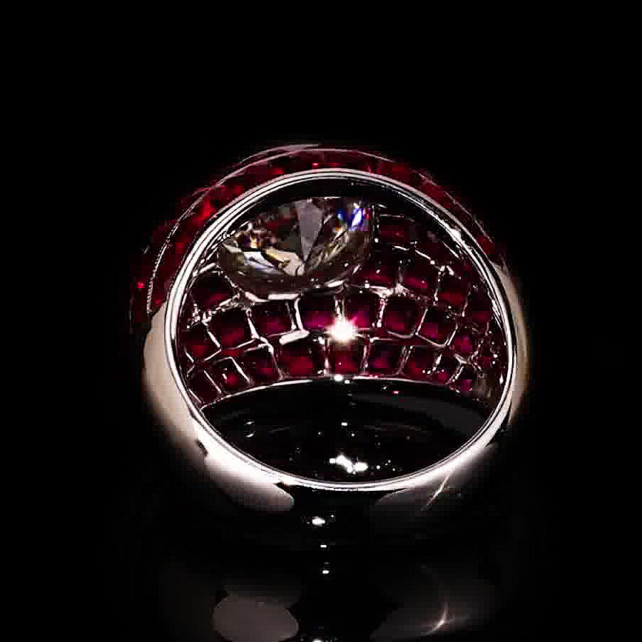 3ct Round Cut Ruby Sapphire Cocktail Ring