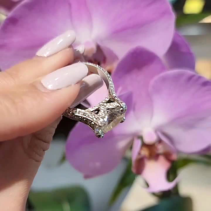 3ct East-west Design Oval Cut White Sapphire Engagement Ring