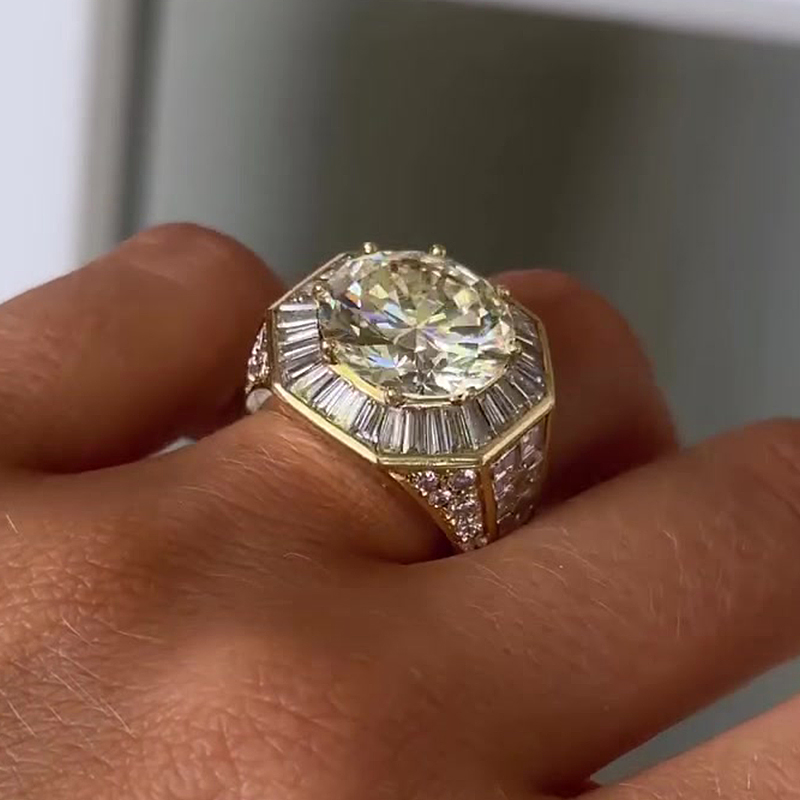 4ct Round Cut White Sapphire Engagement Ring