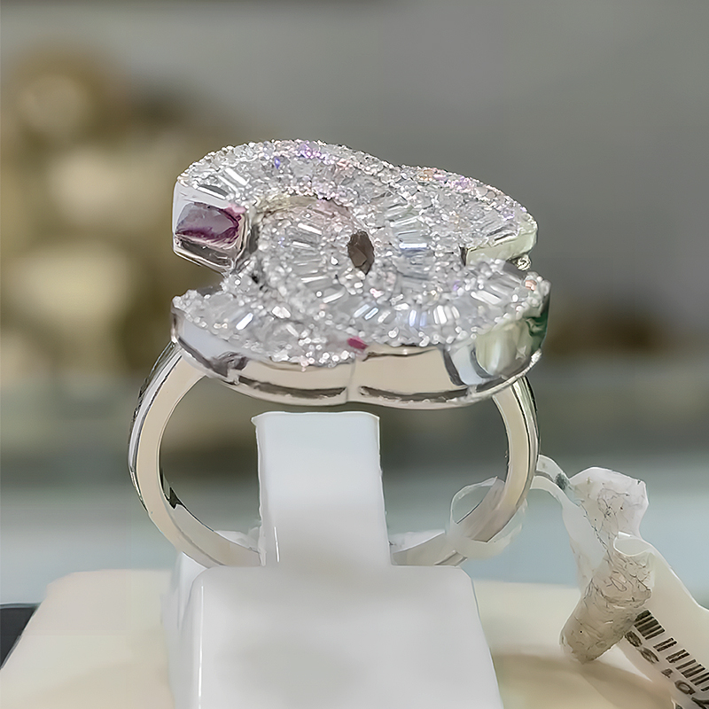 Double C Design 4.75ct White Sapphire Wedding Ring