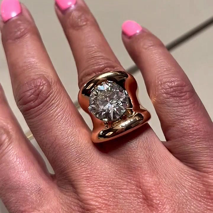 4ct Round Cut White Sapphire Engagement Ring