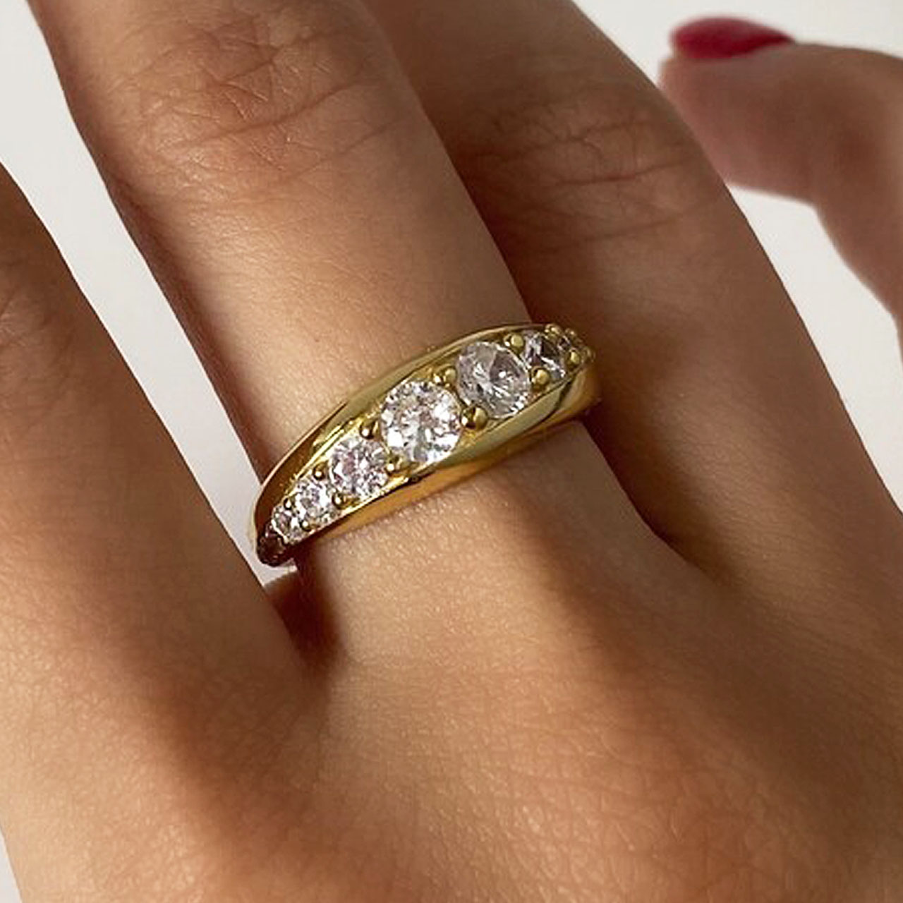 2ct Round Cut White Sapphire Wedding Eternity Ring