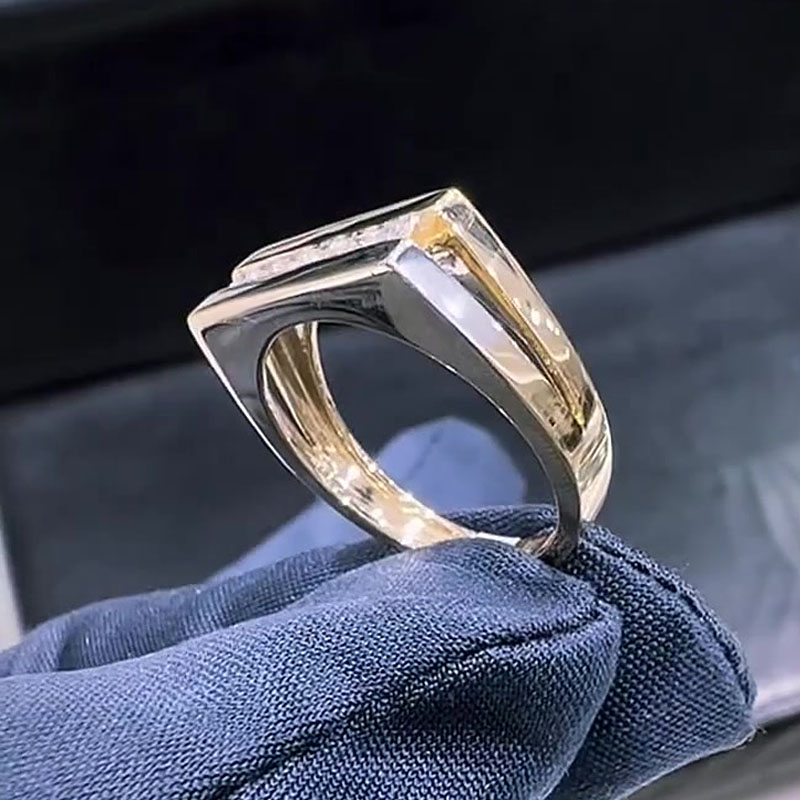 0.6ct Round Cut White Sapphire Double Band For Men