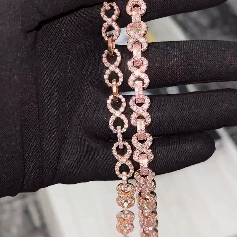 Fashion Round Cut White Sapphire Intersect Bracelet