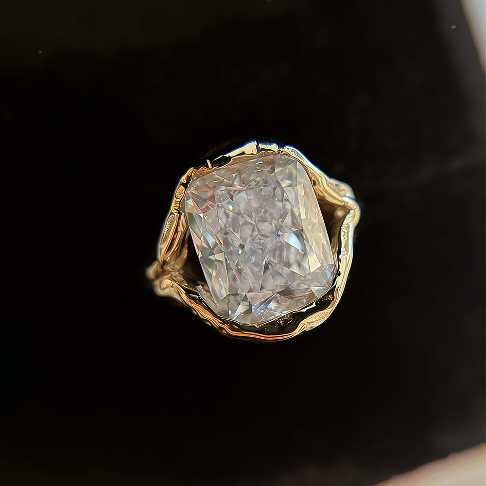 3ct Cushion Cut White Sapphire Solitaire Ring