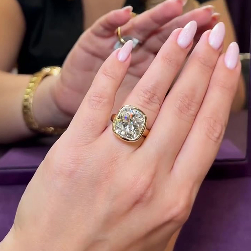 5ct Cushion Cut White Sapphire Solitaire Ring