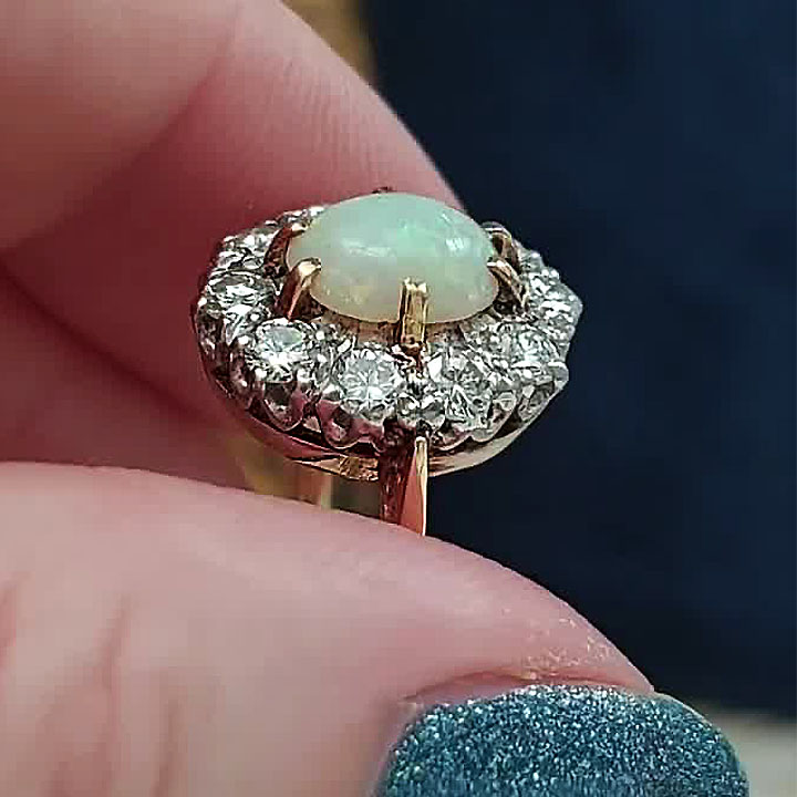 3ct Oval Cut Opal Sapphire Engagement Ring