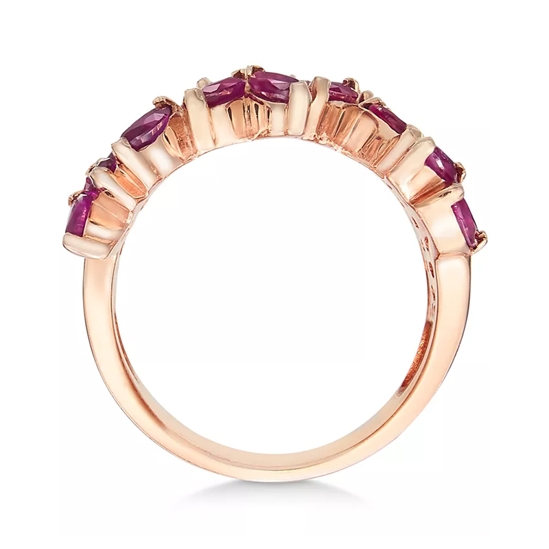 Pave Setting 4.8ct Ruby&White Sapphire Cocktail Ring