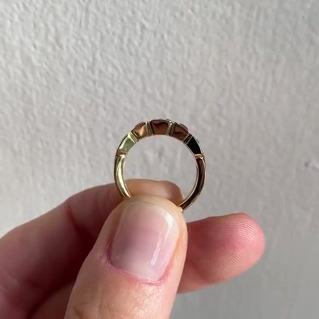 6.75ct Round Cut Emerald Sapphire Eternity Ring