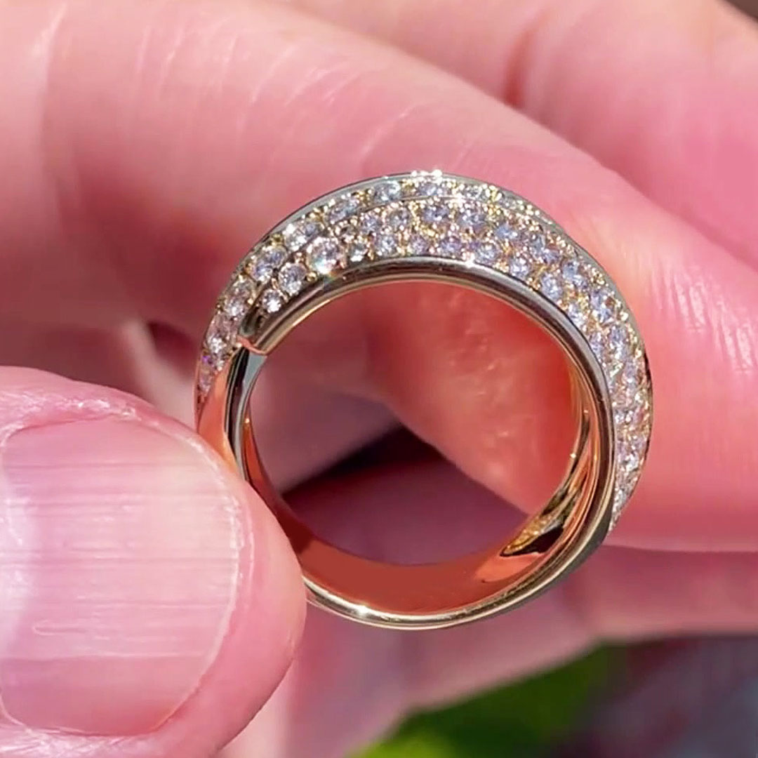 2ct Micro-Pave Setting Round Cut Diamond Cocktail Ring