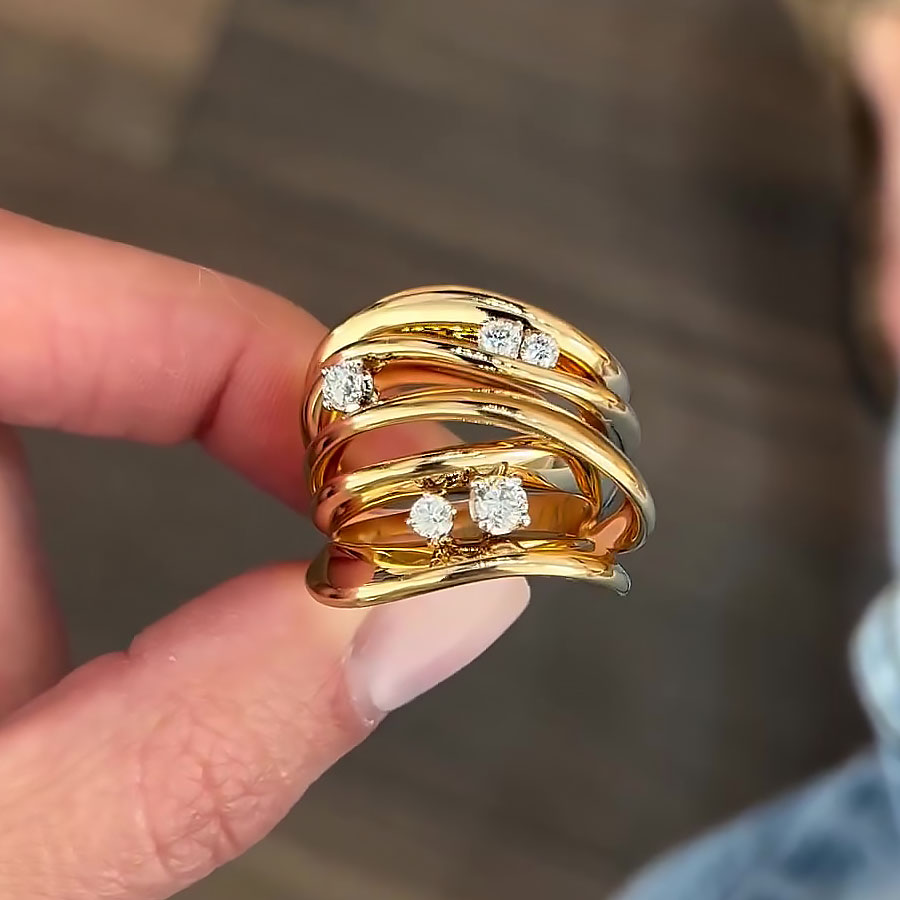 1.25ct Round Cut White Sapphire Cocktail Ring