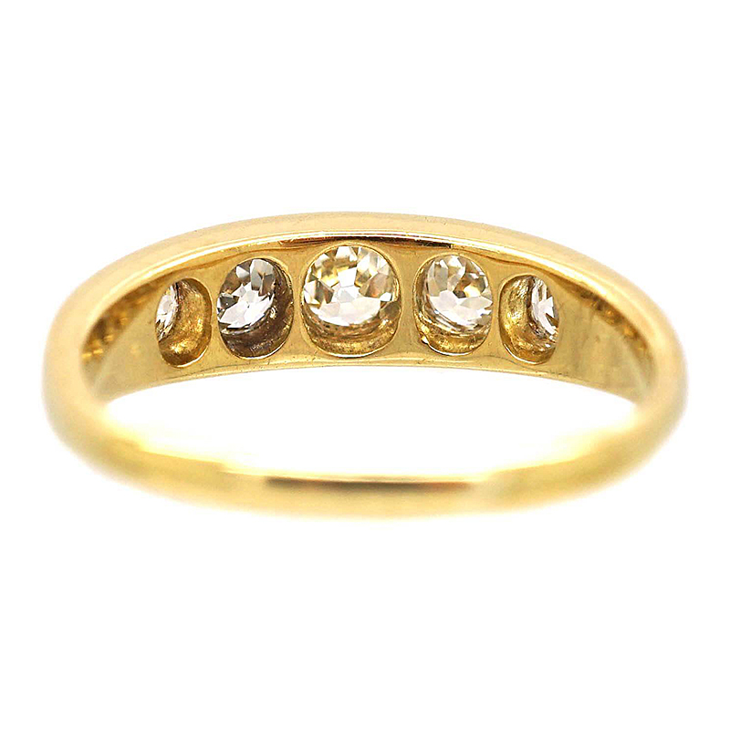 Graduated Old Mine Cut Diamond 5-Stone Band Ring