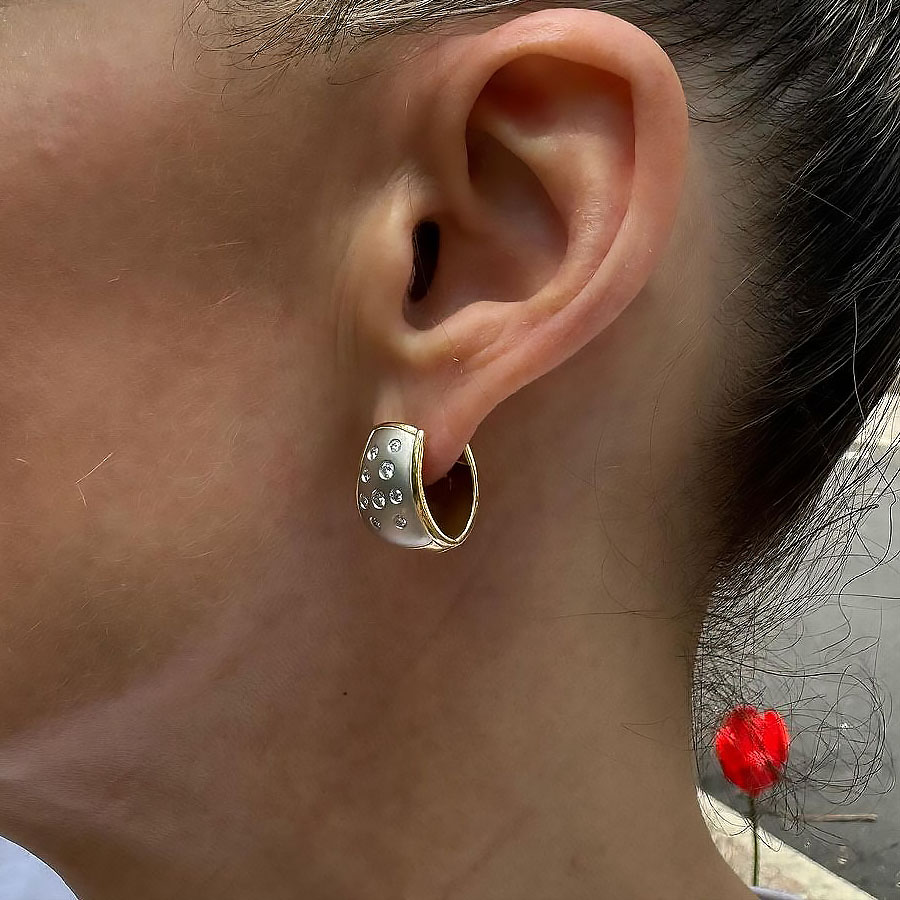 Art Deco Round Cut White Sapphire Drop Earrings