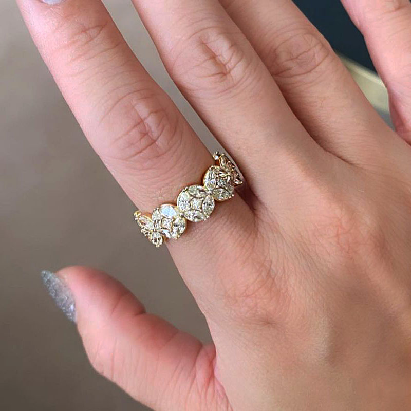 3.75ct Marquise Cut White Sapphire Eternity Ring