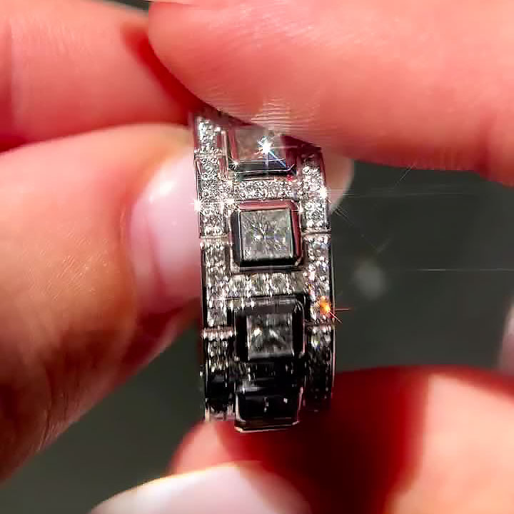 6.75ct Princess Cut White Sapphire Eternity Ring