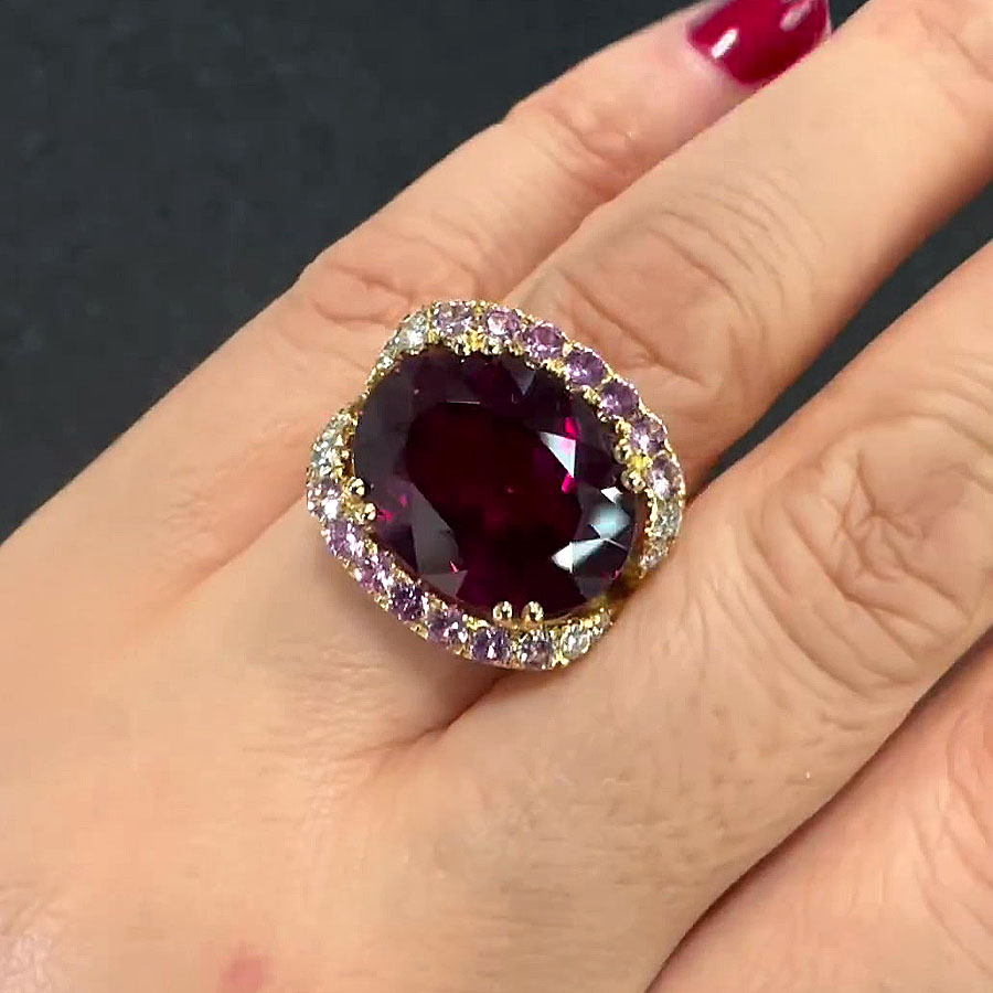 6ct Oval Cut Ruby Sapphire Engagement Ring