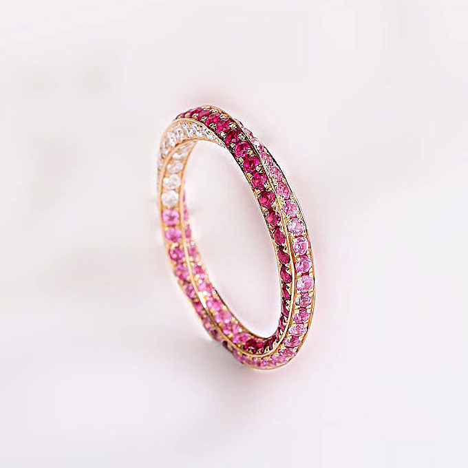 3.75ct Spiral Series Double-tone Sapphire Eternity Ring