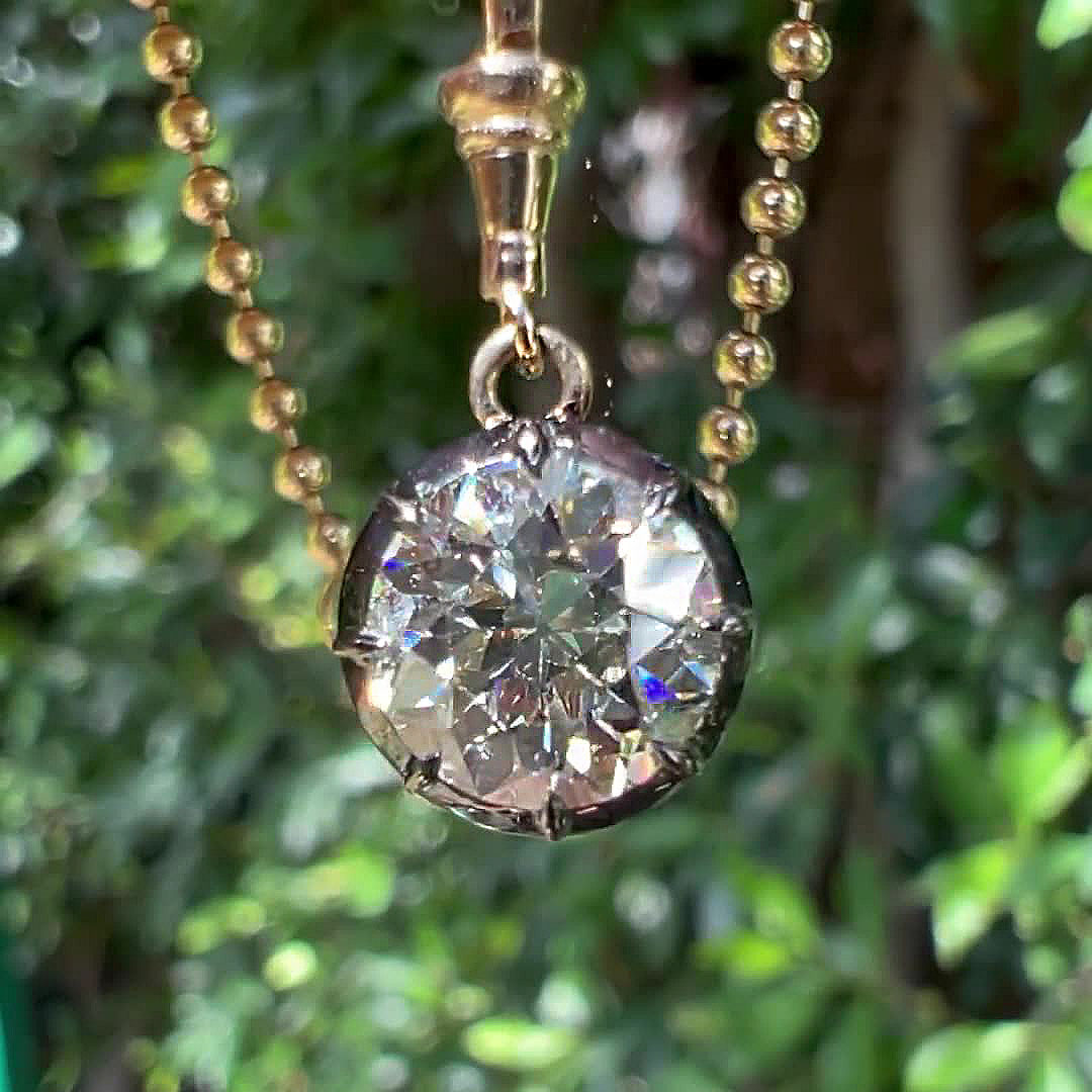 Round Cut White Sapphire Pendant Necklace