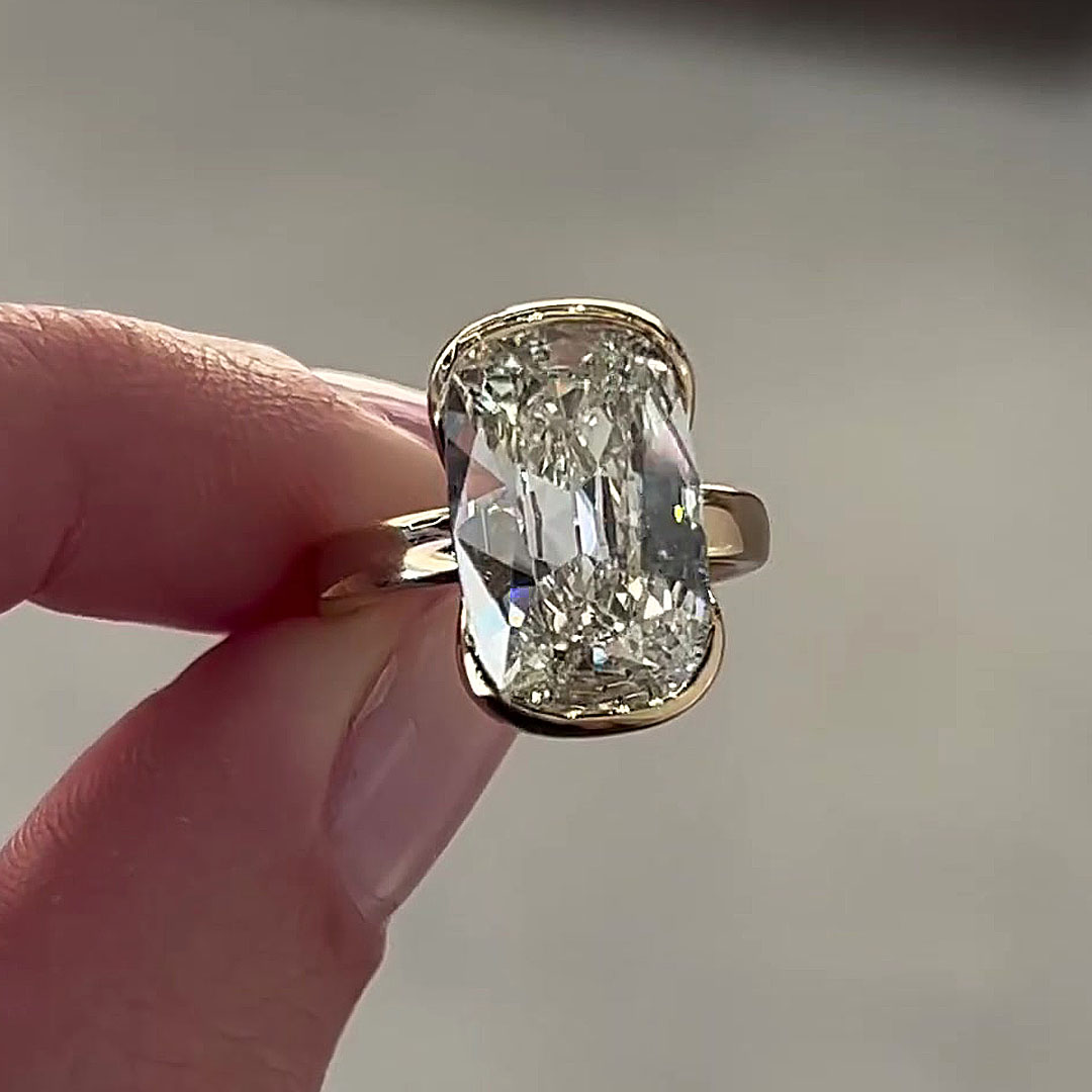 5ct Cushion Cut White Sapphire Engagement Ring