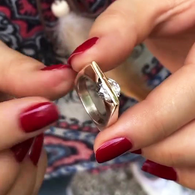 2ct Square Round Cut White Sapphire Solitaire Ring