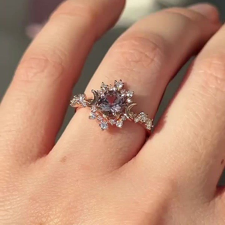 3ct Art Deco Round Cut Amethyst Sapphire Engagement Ring