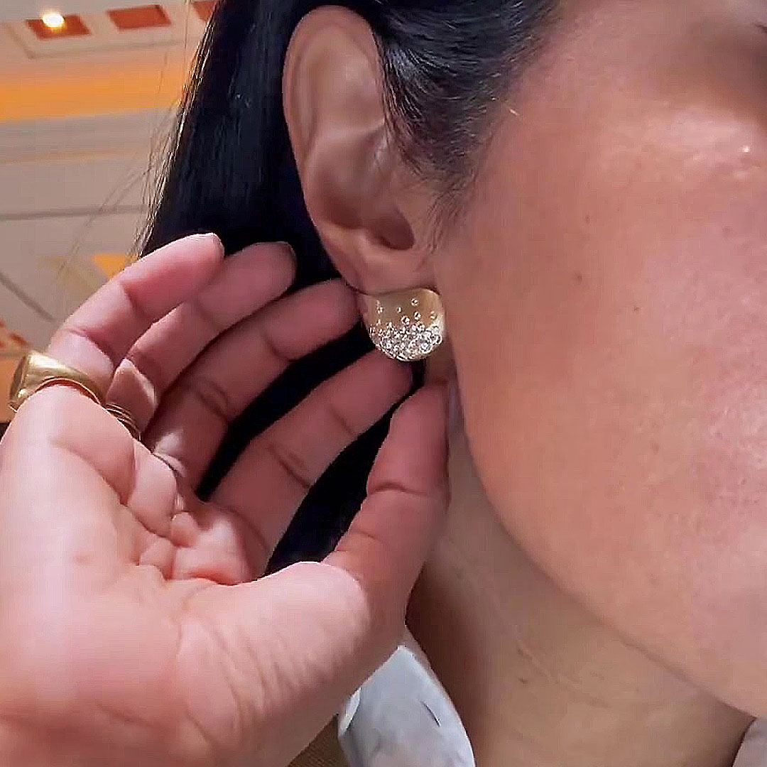 Art Deco Round Cut White Sapphire Stud Earrings