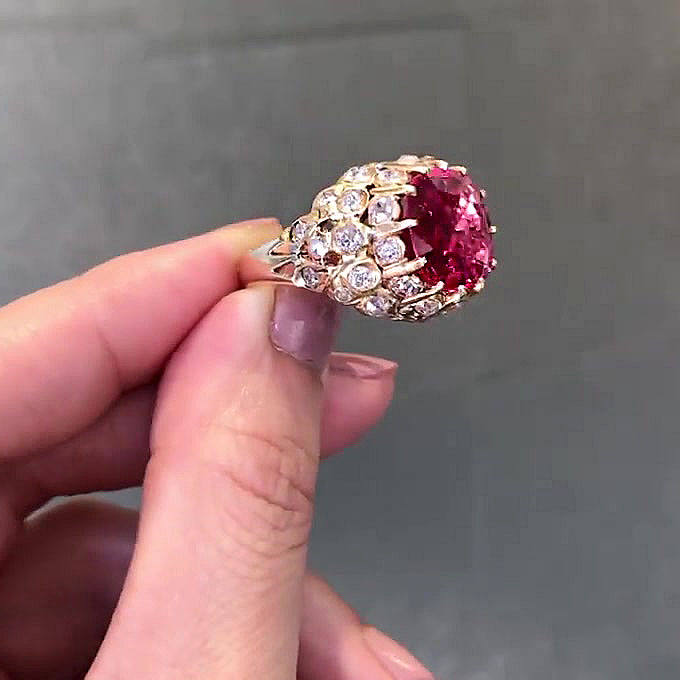 5ct Cushion Cut Ruby Sapphire Engagement Ring
