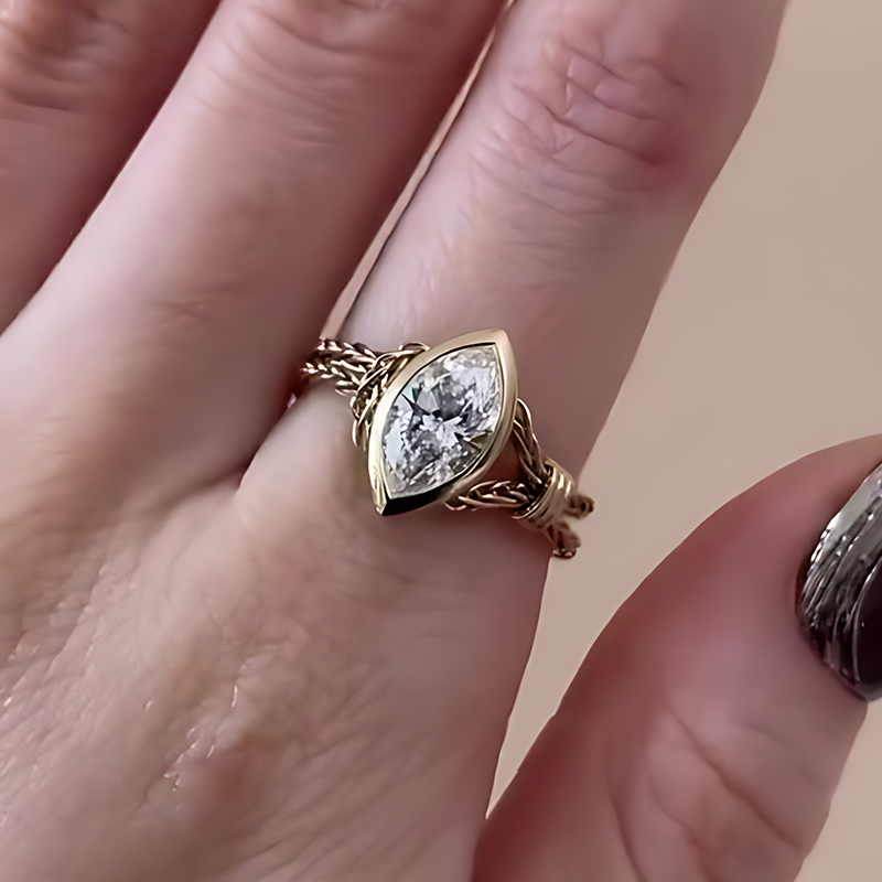 Vintage Marquise White Sapphire Ring Set (2 Pieces)