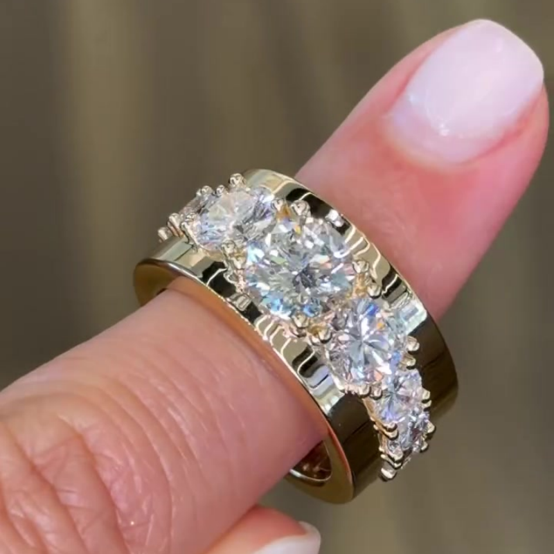 Classic 10ctw Round CutWhite Sapphire Wedding Band