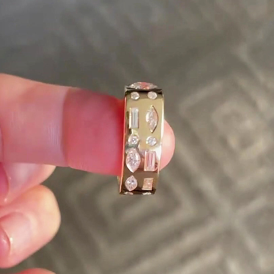 2.75ct Multi-cut White Sapphire Morse Code Engagement Ring