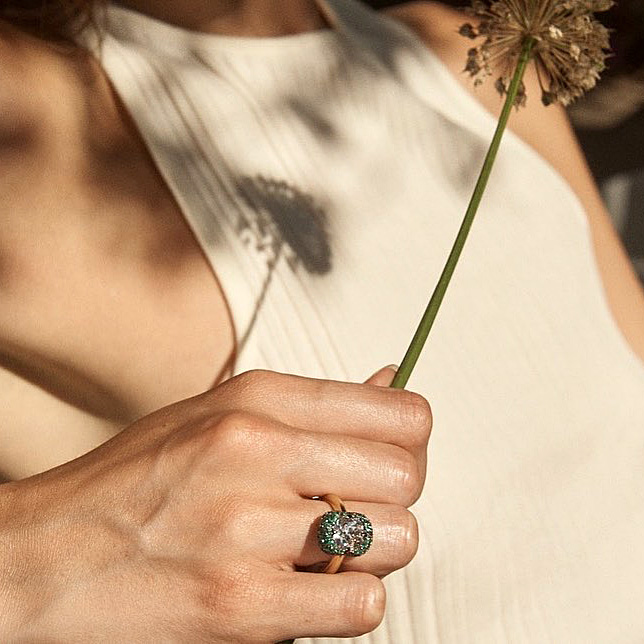 4ct Micro-pave Setting Round Cut White Sapphire Engagement Ring