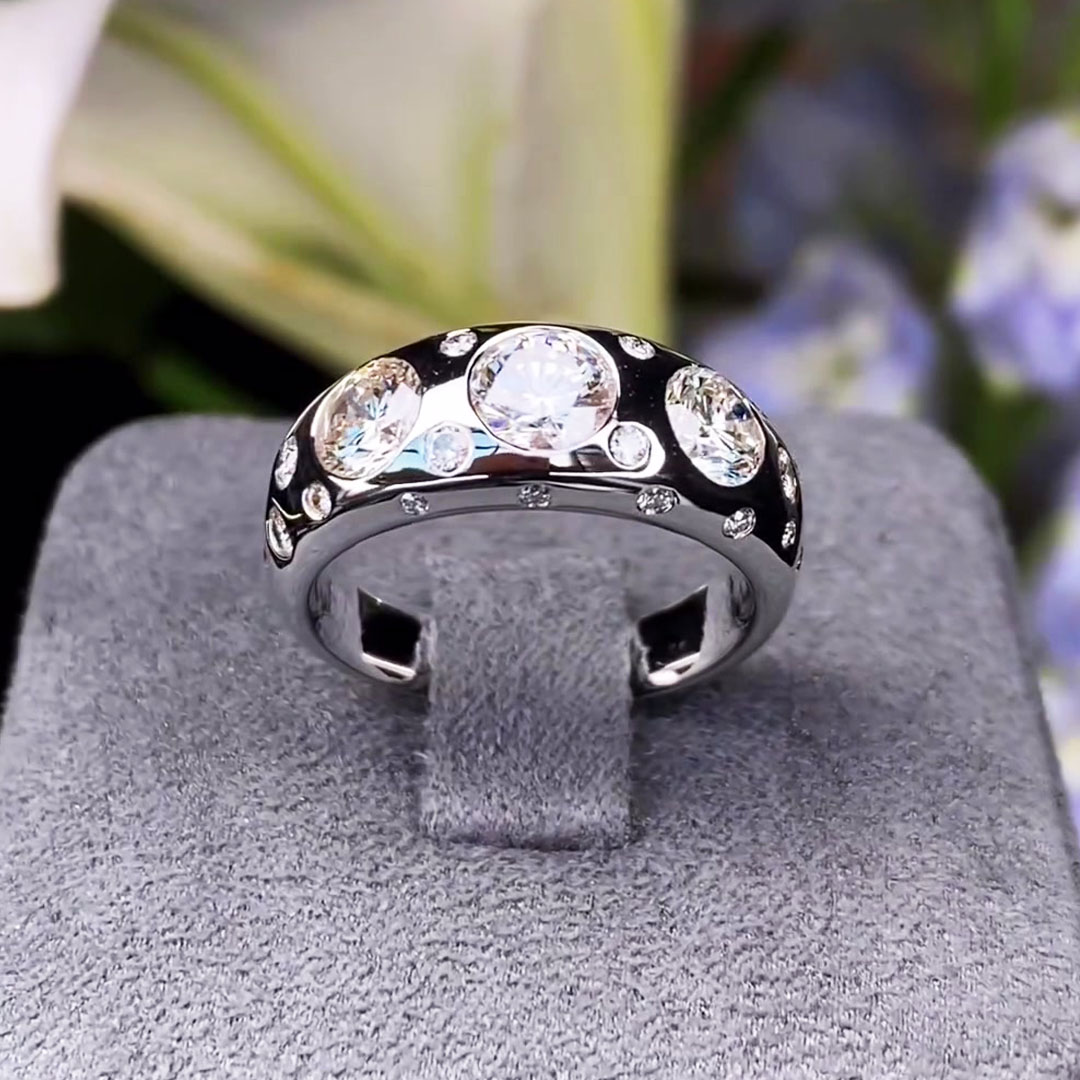 5.15ct Round Cut White Sapphire Engagement Ring
