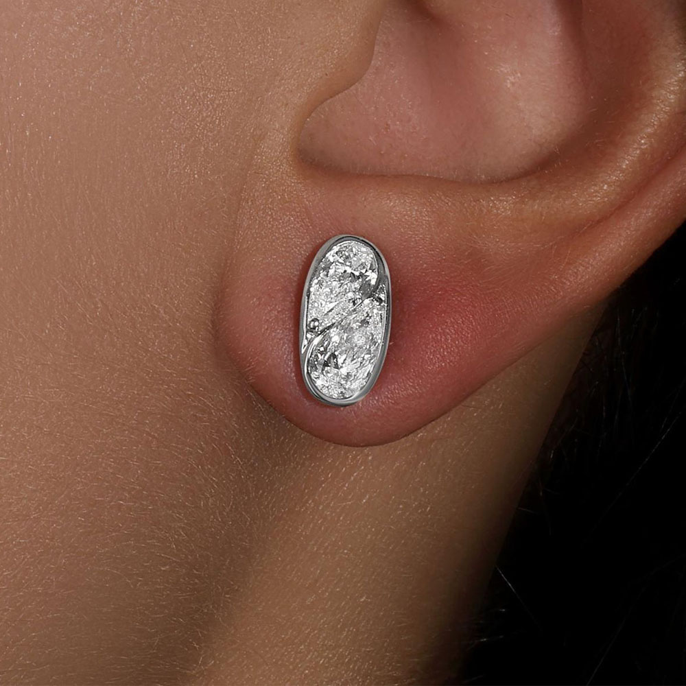 Double Pear Cut White Sapphire Stud Earrings