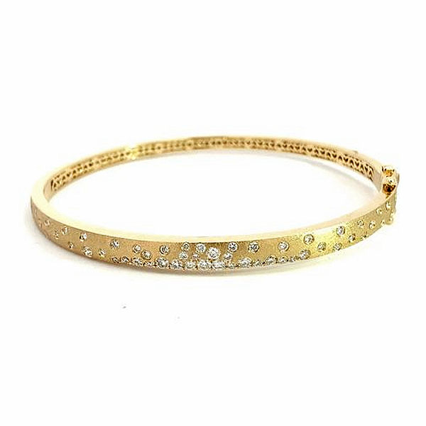 Round Cut White Sapphire Confetti Bangle Bracelet