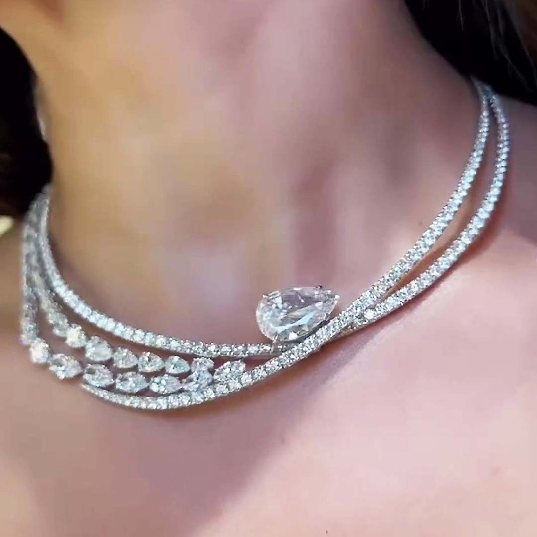 Fashion Multi-cut White Sapphire Necklace