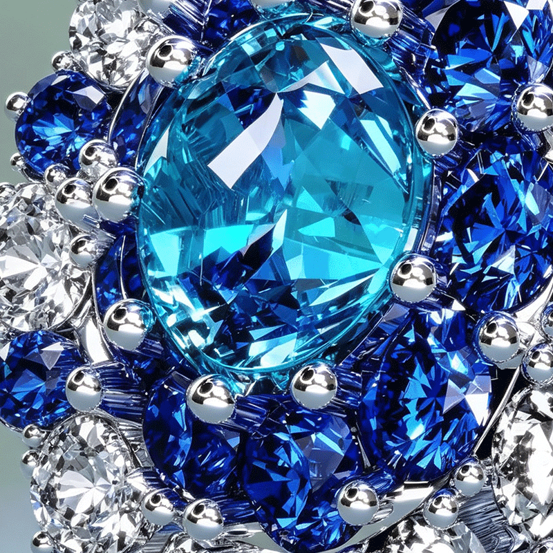 5ct Oval Cut Blue Sapphire Cocktail Ring