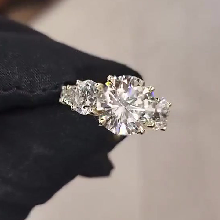 2ct Round Cut White Sapphire Engagement Ring