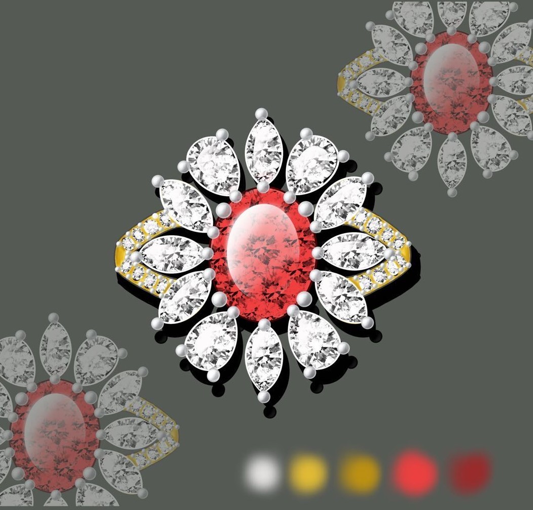 Original Design - 1.5ct Oval Cut Ruby Sapphire Engagement Ring