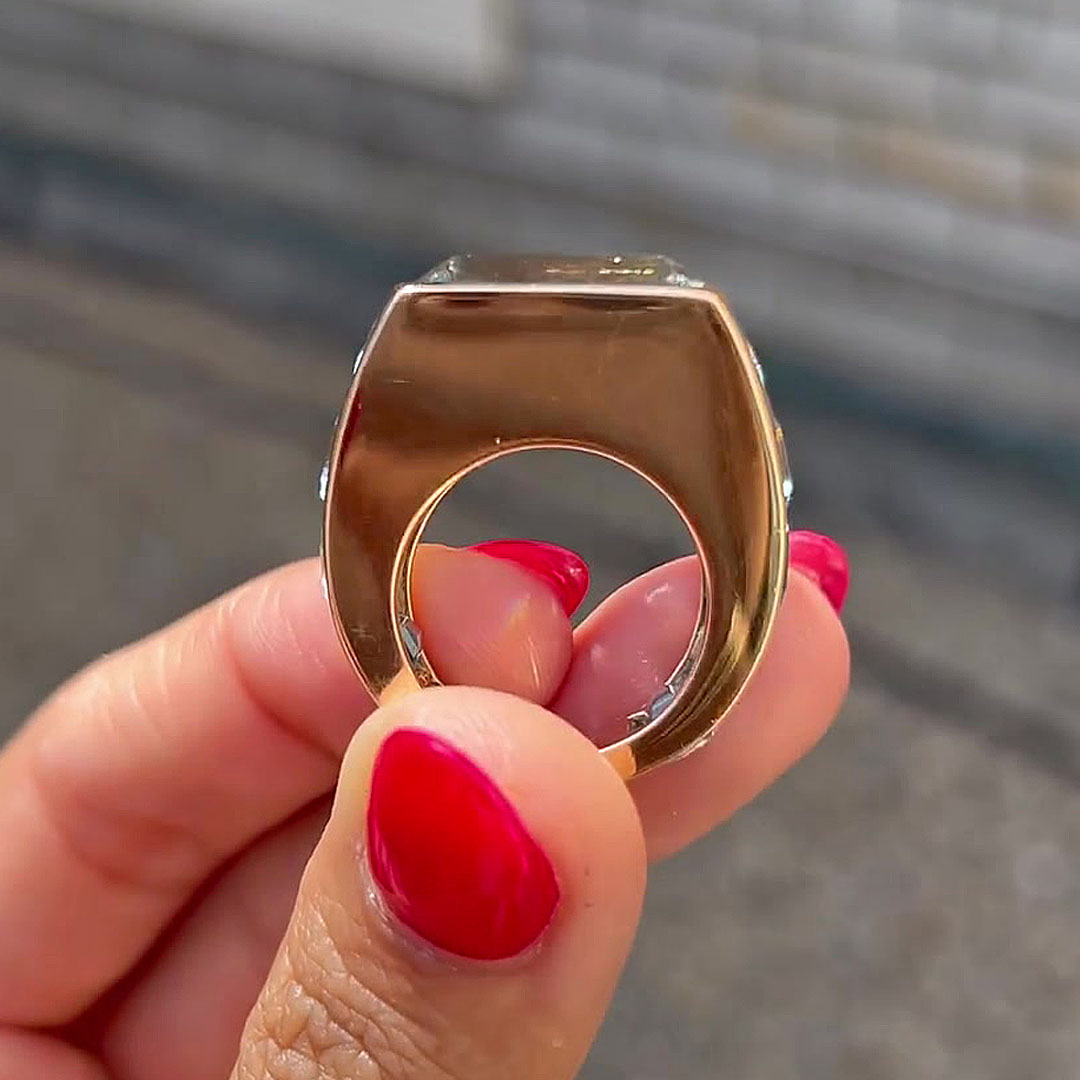 5ct Emerald Cut Aquamarine Sapphire Engagement Ring