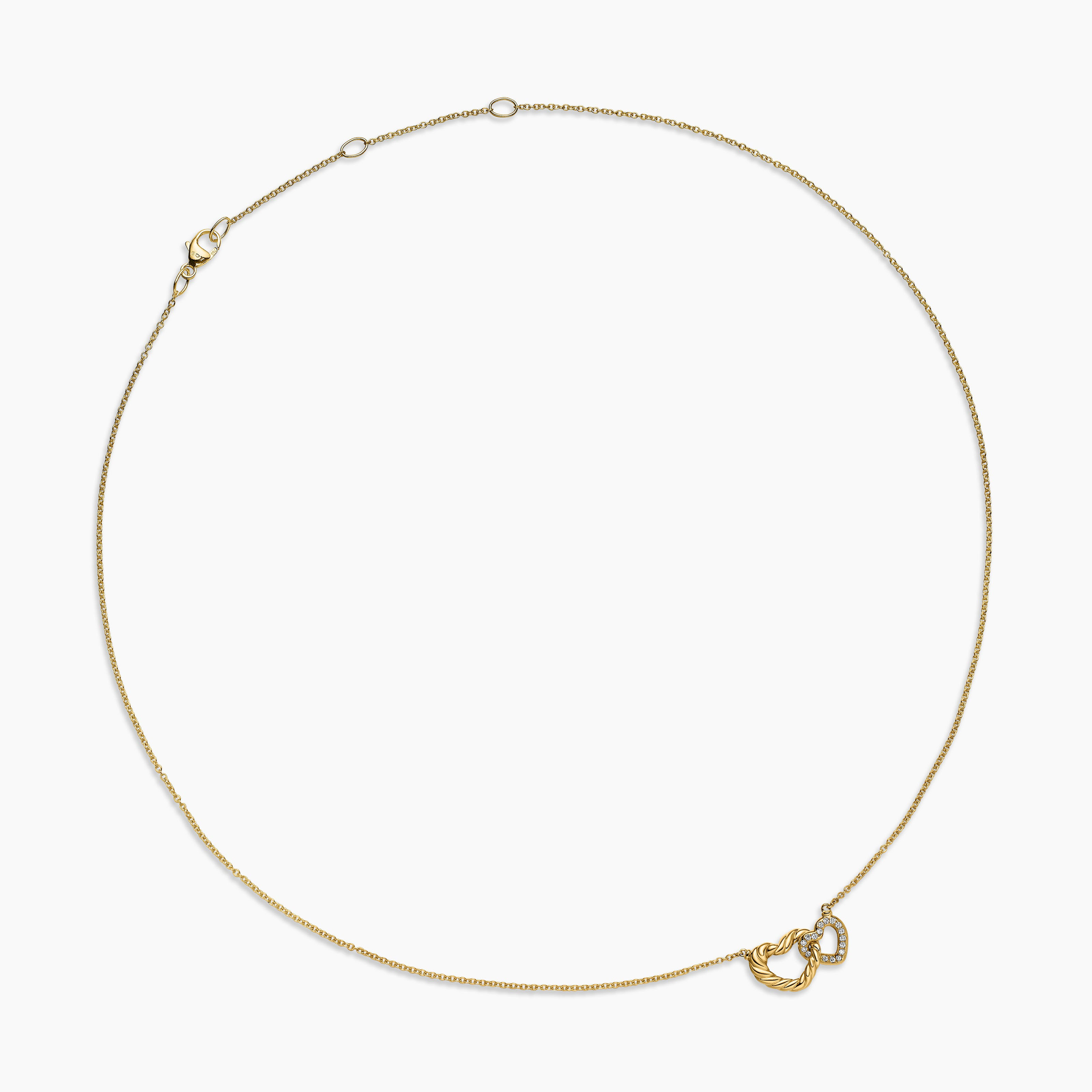 Heart Shape Diamond Interlocking Pendant Necklace