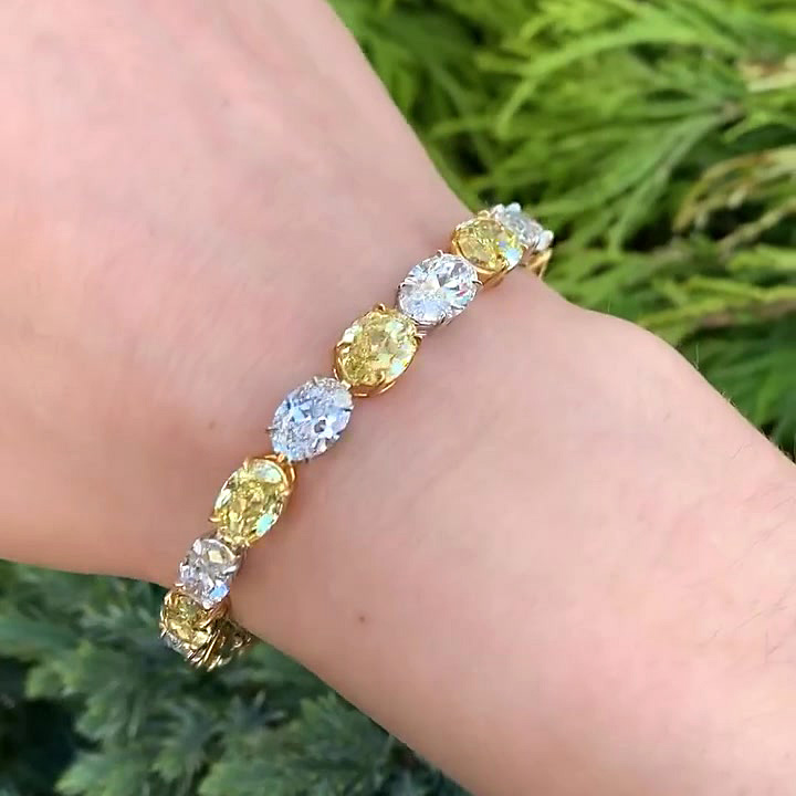 Oval Cut Yellow Sapphire Bracelet