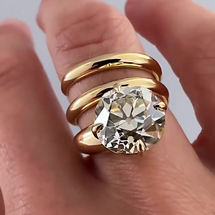 4ct Round Cut White Sapphire Engagement Ring